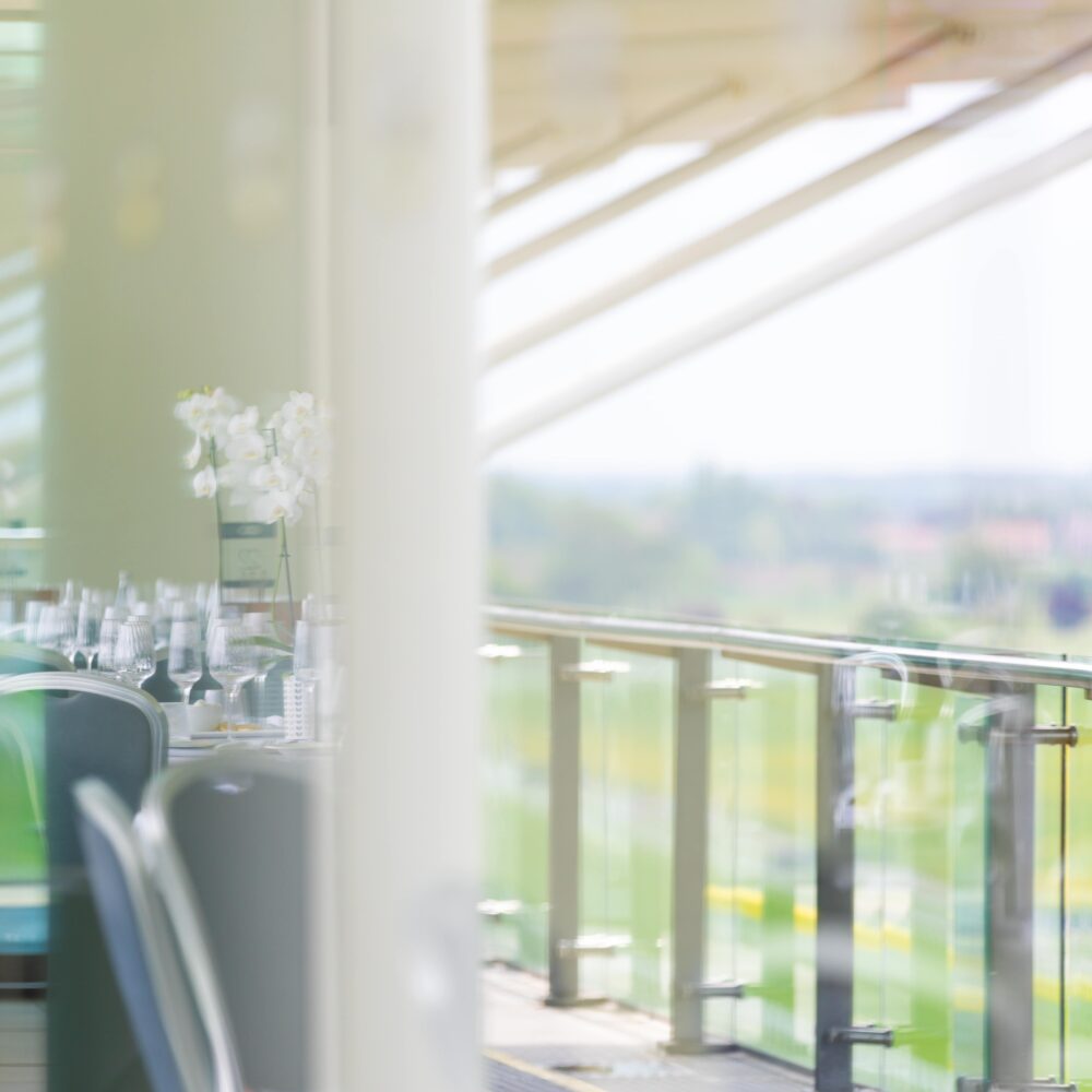 balcony overlooking York Racecourse
