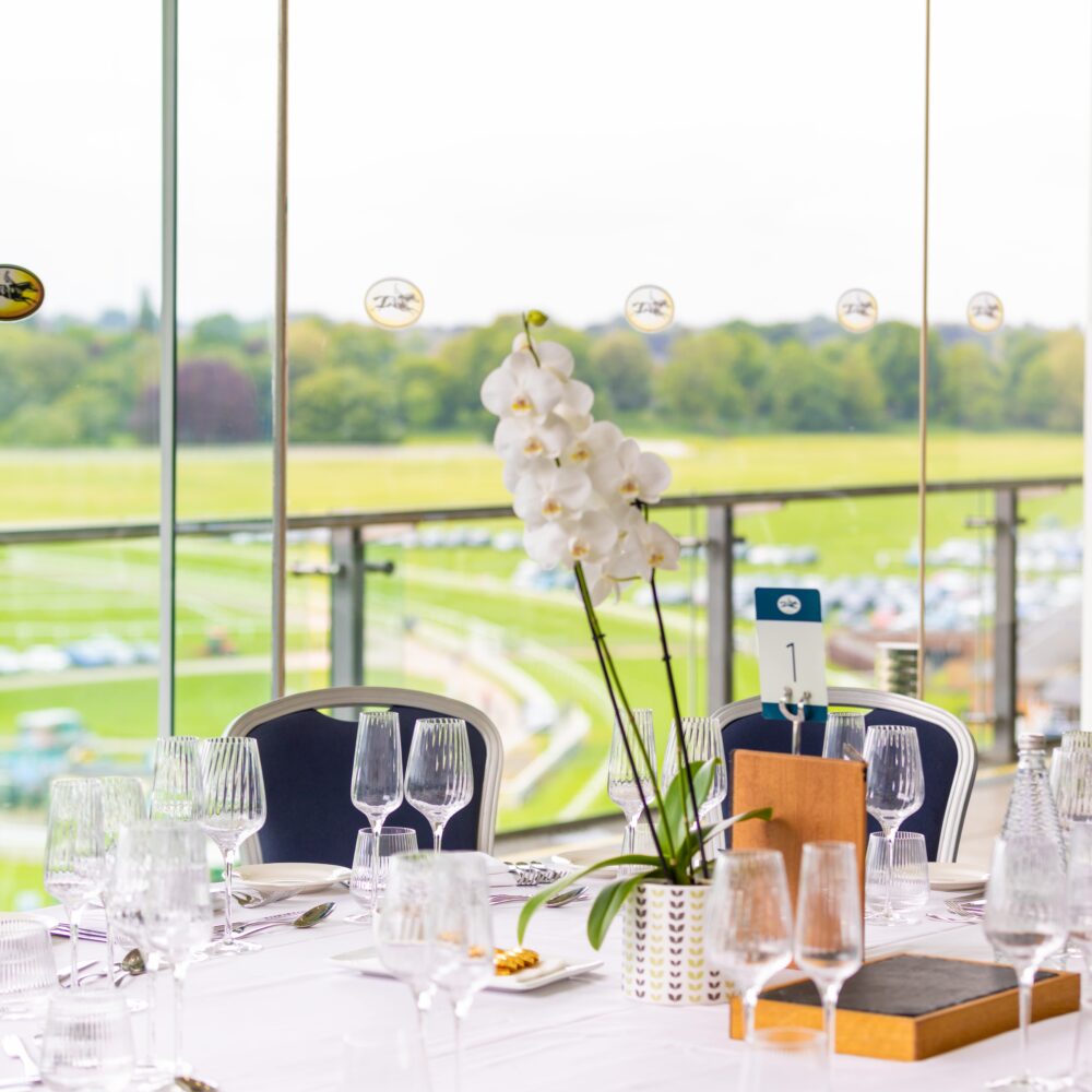 set table overlooking York Racecourse