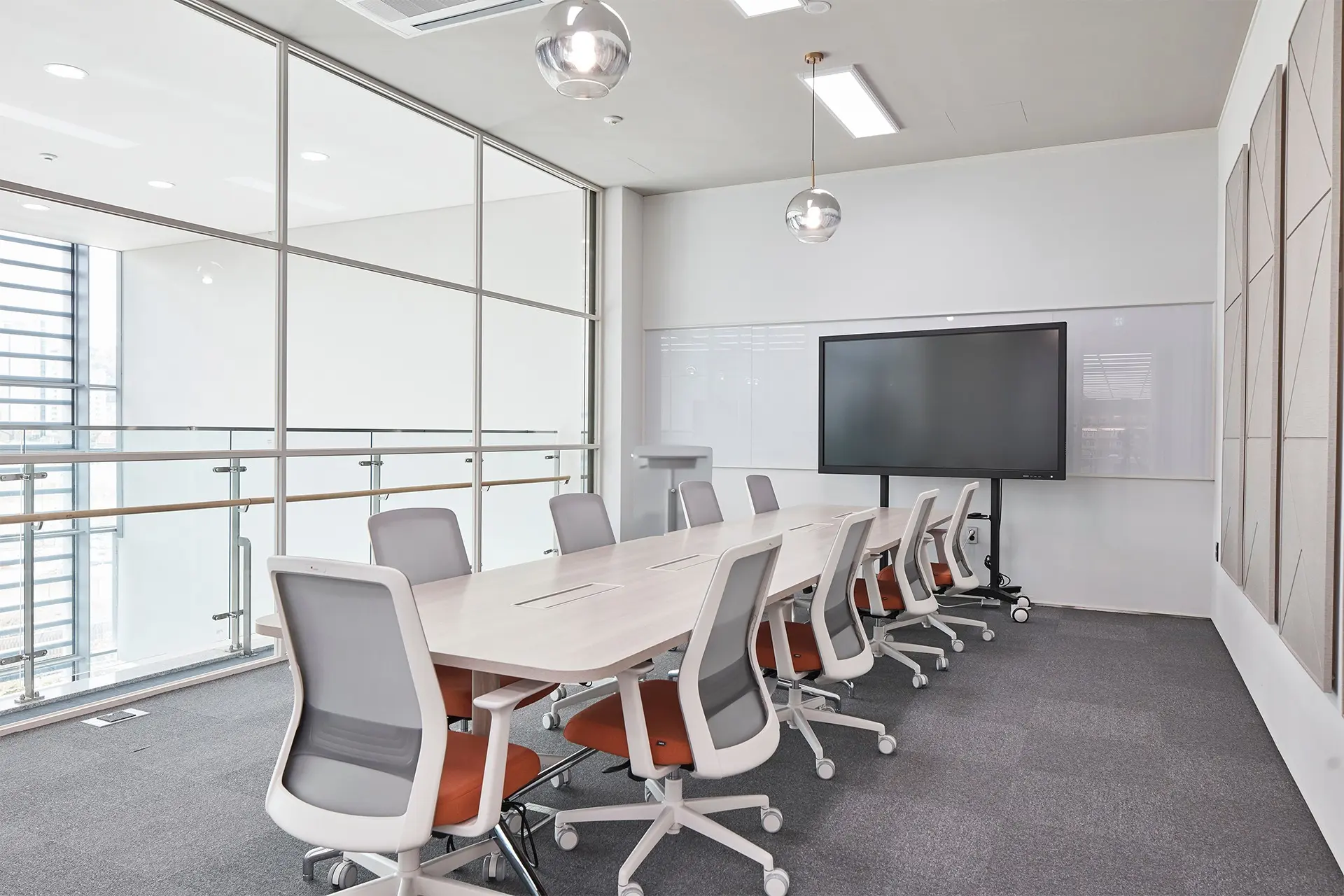 a boardroom conference room layout