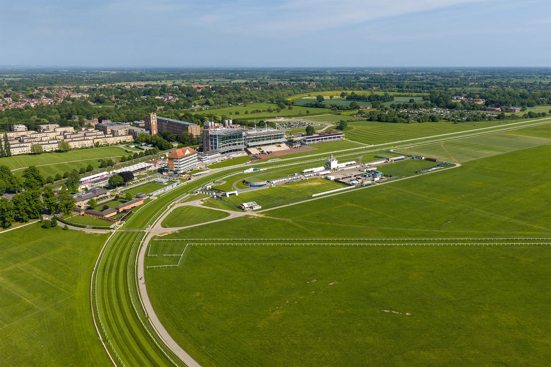 an aerial view of york racecourse